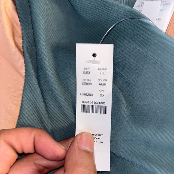 New J. Crew Teal Ribbed High Rise Cheeky Bikini Swim Bathing Suit Bottom Size 2X - Picture 7 of 9